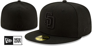 Padres BLACKOUT Fitted Hat by New Era