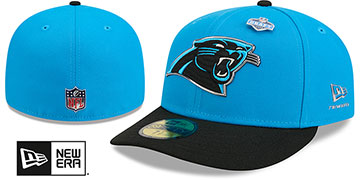 Panthers 2026 PRECURVED NFL DRAFT Blue-Black Fitted Hat by New Era