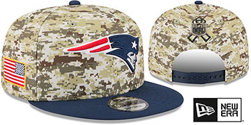Patriots 2025 SALUTE-TO-SERVICE SNAPBACK Desert Storm-Navy Hat by New Era