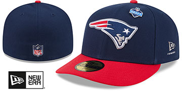Patriots 2026 PRECURVED NFL DRAFT Navy-Red Fitted Hat by New Era
