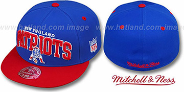 Patriots 'NFL 2T ARCH TEAM-LOGO' Royal-Red Fitted Hat by Mitchell and Ness