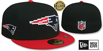 Patriots NFL PIXELATED Black-Red Fitted Hat by New Era