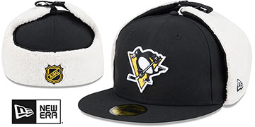 Penguins CLASSIC DOGEAR Black Fitted Hat by New Era