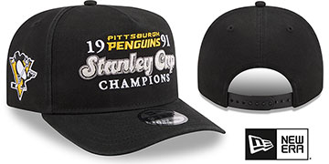 Penguins HISTORIC CHAMPIONS AF SNAPBACK Black Hat by New Era
