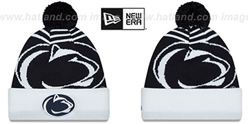 Penn State LOGO WHIZ Navy-White Knit Beanie Hat by New Era