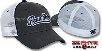 Penn State SCRIPT-MESH Fitted Hat by Zephyr - grey-white