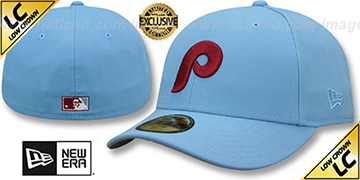 Phillies 1973-86 LOW-CROWN VINTAGE Sky Fitted Hat by New Era