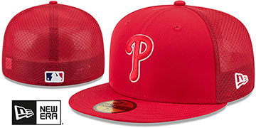 Phillies 2026 'BATTING PRACTICE' Red Fitted Hat by New Era