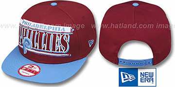 Phillies COOP 2T STILL BREAKIN SNAPBACK Burgundy-Sky Hat by New Era