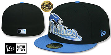 Phillies COOP ALTERNATE FORCE Black-Blue  Fitted Hat by New Era