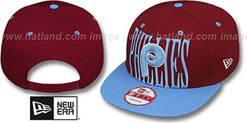Phillies COOP STEP-ABOVE SNAPBACK Burgundy-Sky Hat by New Era