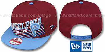 Phillies COOP STILL ANGLIN SNAPBACK Burgundy-Sky Hat by New Era