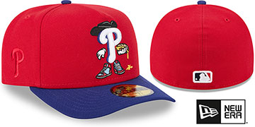 Phillies MLB CARTOON  A-FRAME Red-Royal Fitted Hat by New Era