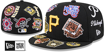 Pirates 'ALL-OVER' Black Fitted Hat by New Era