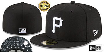 Pirates BLACKDANA BOTTOM Black-White Fitted Hat by New Era