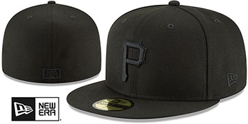 Pirates BLACKOUT Fitted Hat by New Era
