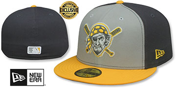 Pirates 'GREY TONE' Grey-Charcoal-Gold Fitted Hat by New Era