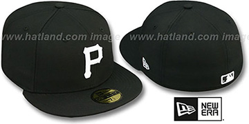 Pirates TEAM-BASIC Black-White Fitted Hat by New Era