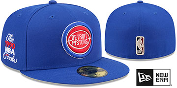 Pistons 1990 Finals ANNIVERSARY SIDE-PATCH Royal Fitted Hat by New Era