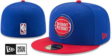 Pistons 2T NBA TEAM-BASIC Royal-Red Fitted Hat by New Era