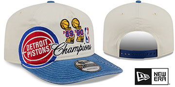 Pistons TROPHY CHAMPS SNAPBACK Ivory-Royal Hat by New Era