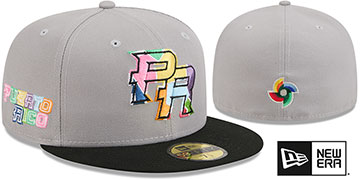 Puerto Rico WBC COUNTRY CONNECT Grey-Black Fitted Hat by New Era