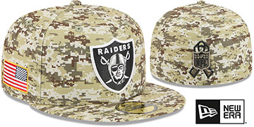 Raiders 2025 SALUTE-TO-SERVICE Digital Desert Storm Fitted Hat by New Era