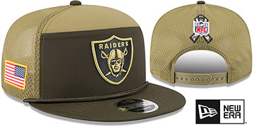 Raiders 2025 SALUTE-TO-SERVICE SNAPBACK Dark Green-Olive Hat by New Era