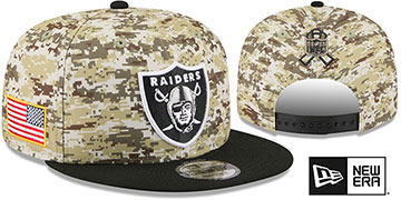 Raiders 2025 SALUTE-TO-SERVICE SNAPBACK Desert Storm-Black Hat by New Era