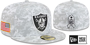 Raiders 2025 SALUTE-TO-SERVICE Snow White Digital Fitted Hat by New Era