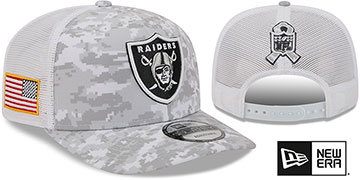 Raiders 2025 SALUTE-TO-SERVICE TRUCKER SNAPBACK Snow White Digital Hat by New Era