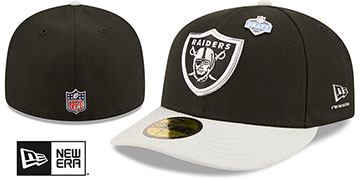 Raiders 2026 PRECURVED NFL DRAFT Black-Grey Fitted Hat by New Era