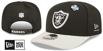 Raiders 2026 PRECURVED NFL DRAFT STRETCH-SNAP Black-Grey Hat by New Era