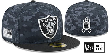 Raiders 2026 SALUTE-TO-SERVICE Dark Digital Camo-Black Fitted Hat by New Era