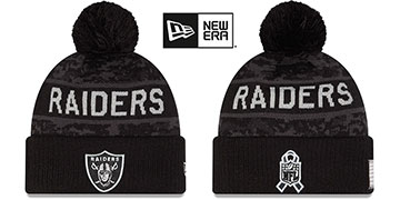 Raiders 2026 SALUTE-TO-SERVICE Dark Digital Camo Knit Beanie Hat by New Era