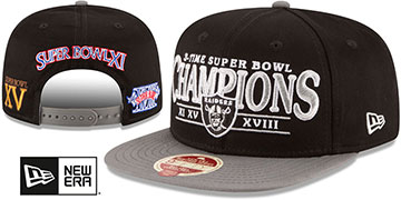 Raiders BAY AREA 3XSB CHAMPIONS SNAPBACK Hat by New Era
