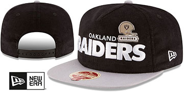 Raiders HERITAGE PIN CORD SNAPBACK Black-Grey Hat by New Era