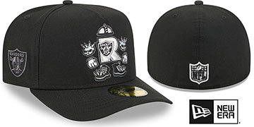Raiders NFL CARTOON  A-FRAME Black Fitted Hat by New Era