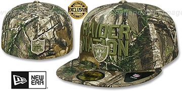 Raiders 'RAIDER-NATION' Realtree-Olive Fitted Hat by New Era