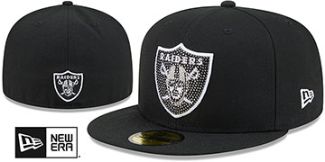 Raiders RHINESTONE LOGO Black Fitted Hat by New Era