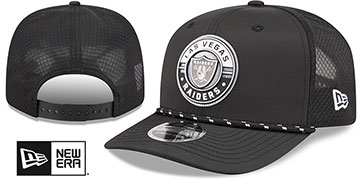 Raiders ROPE 2T GAME MESHBACK STRETCH-SNAP Black Hat by New Era