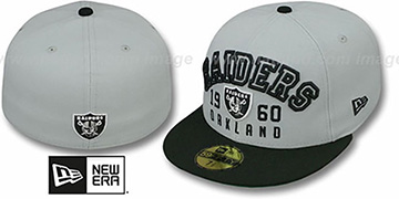 Raiders WORD-KNOCK Grey-Black Fitted Hat by New Era
