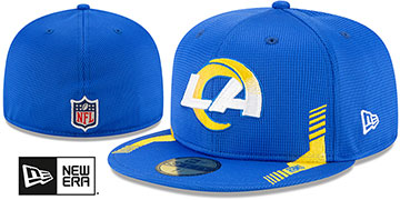 Rams 2021 NFL SIDELINE HOME Royal Fitted Hat by New Era