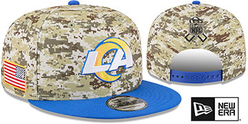 Rams 2025 SALUTE-TO-SERVICE SNAPBACK Desert Storm-Blue Hat by New Era
