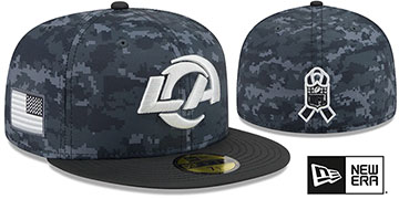 Rams 2026 SALUTE-TO-SERVICE Dark Digital Camo-Black Fitted Hat by New Era