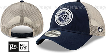Rams ESTABLISHED CIRCLE TRUCKER SNAPBACK Hat by New Era