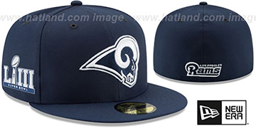 Rams NFL SUPER BOWL LIII ONFIELD Navy Fitted Hat by New Era