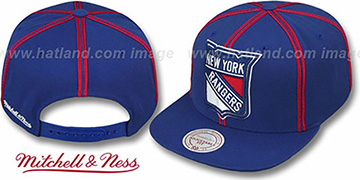 Rangers XL-LOGO SOUTACHE SNAPBACK Navy Adjustable Hat by Mitchell and Ness