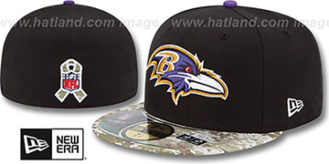 Ravens '2014 SALUTE-TO-SERVICE' Black-Desert Fitted Hat by New Era