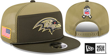 Ravens 2025 SALUTE-TO-SERVICE SNAPBACK Dark Green-Olive Hat by New Era
